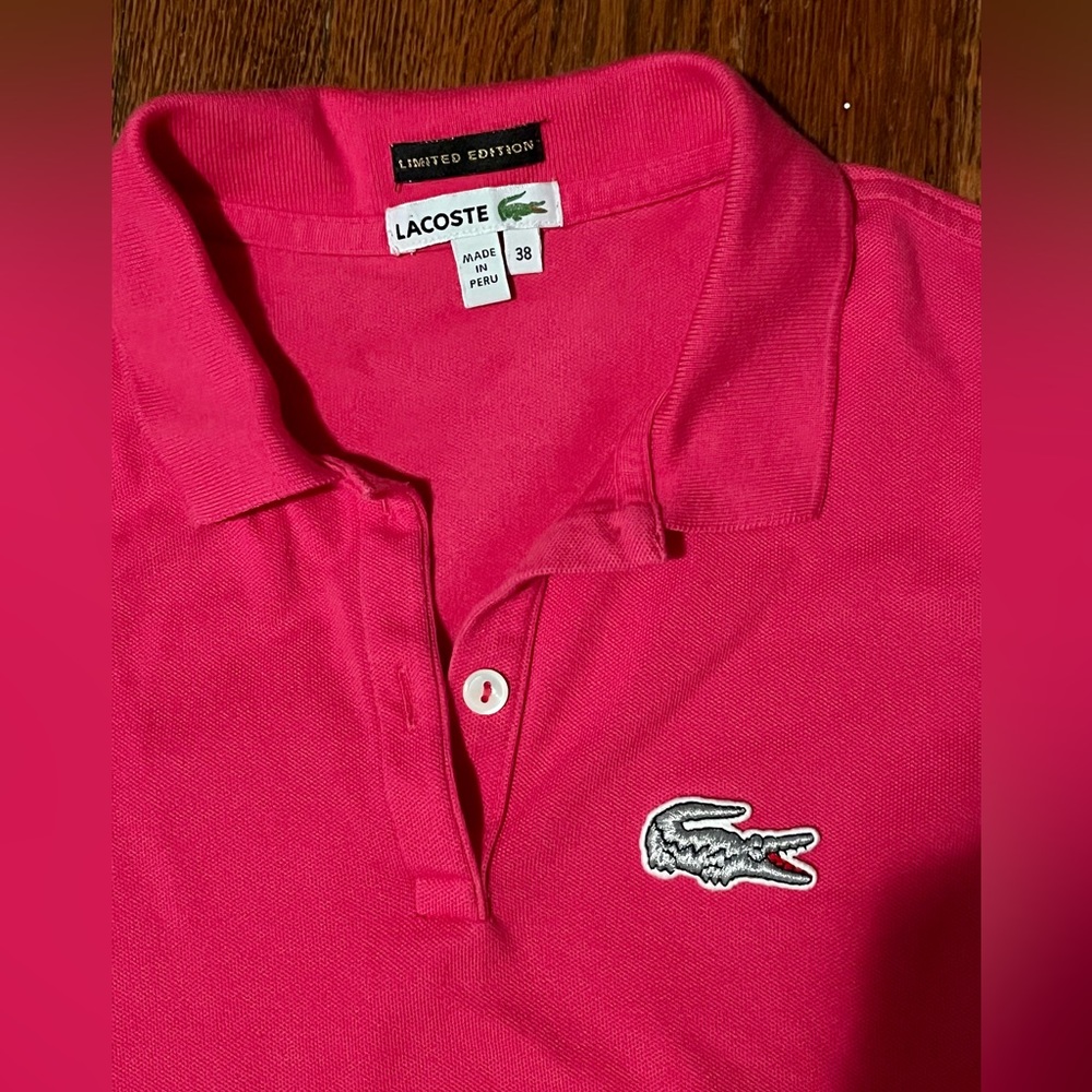 Lacoste pink polo. Special edition. Size 38 European.